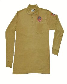 Polo manga larga beige con...